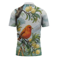 Aloha Hawaii Akepa Koa Tree Watercolor Zipper Polo Shirt LT14 - Polynesian Pride