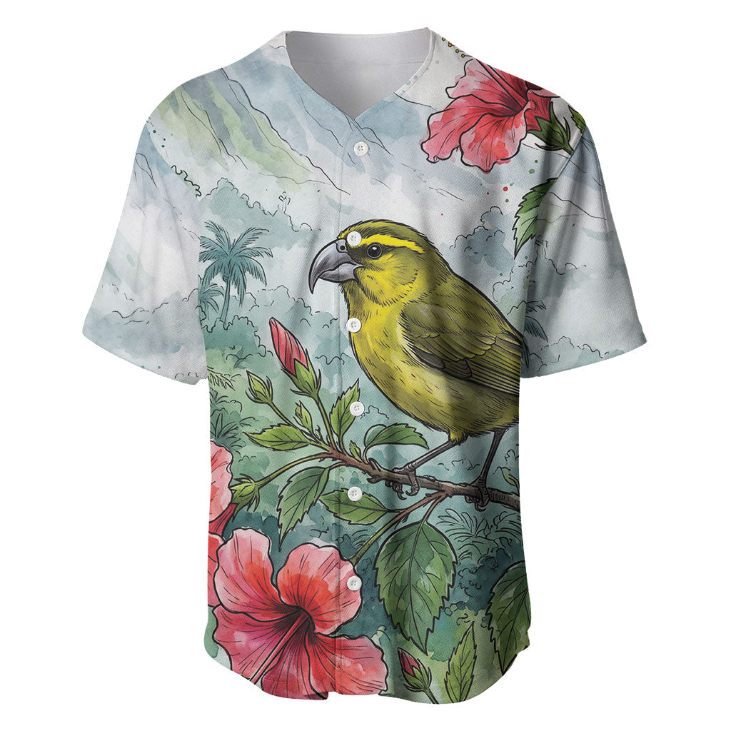 Aloha Hawaii Maui Parrotbill Hibiscus Watercolor Baseball Jersey LT14 Watercolor - Polynesian Pride