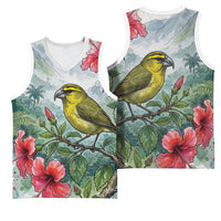 Aloha Hawaii Maui Parrotbill Hibiscus Watercolor Basketball Jersey LT14 - Polynesian Pride