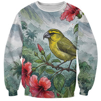 Aloha Hawaii Maui Parrotbill Hibiscus Watercolor Sweatshirt