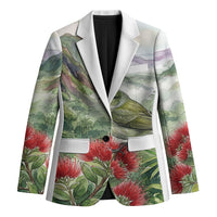 Aloha Hawaii Creeper Ohia Lehua Watercolor Blazer LT14 Unisex Watercolor - Polynesian Pride