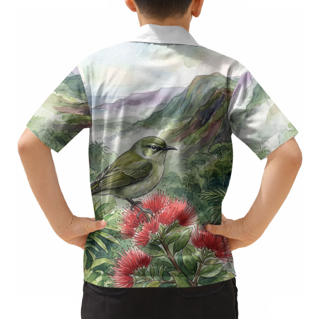 Aloha Hawaii Creeper Ohia Lehua Watercolor Hawaiian Shirt LT14 - Polynesian Pride