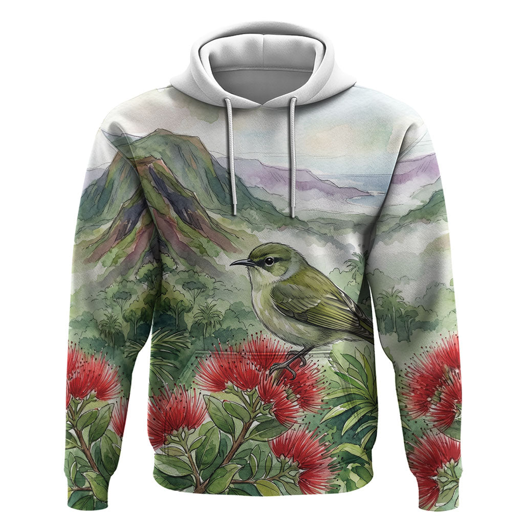 Aloha Hawaii Creeper Ohia Lehua Watercolor Hoodie LT14 Pullover Hoodie Watercolor - Polynesian Pride