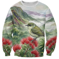 Aloha Hawaii Creeper Ohia Lehua Watercolor Sweatshirt LT14 Unisex Watercolor - Polynesian Pride
