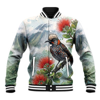 Aloha Hawaii Akohekohe Ohia Lehua Watercolor Baseball Jacket LT14 Unisex Watercolor - Polynesian Pride