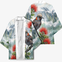 Aloha Hawaii Akohekohe Ohia Lehua Watercolor Kimono LT14 - Polynesian Pride