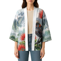 Aloha Hawaii Akohekohe Ohia Lehua Watercolor Kimono LT14 - Polynesian Pride