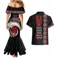 Aotearoa Toitu Te Tiriti Couples Matching Mermaid Dress and Hawaiian Shirt Honour The Treaty Maori Haka LT14 - Polynesian Pride