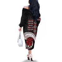 Aotearoa Toitu Te Tiriti Family Matching Off The Shoulder Long Sleeve Dress and Hawaiian Shirt Honour The Treaty Maori Haka LT14 - Polynesian Pride