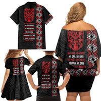 Aotearoa Toitu Te Tiriti Family Matching Off Shoulder Short Dress and Hawaiian Shirt Honour The Treaty Maori Haka LT14 - Polynesian Pride
