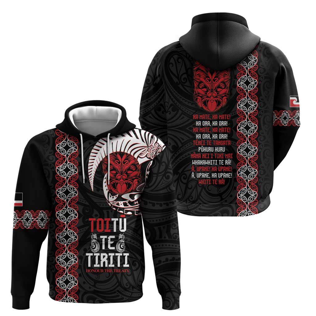 Aotearoa Toitu Te Tiriti Hoodie Honour The Treaty Maori Haka
