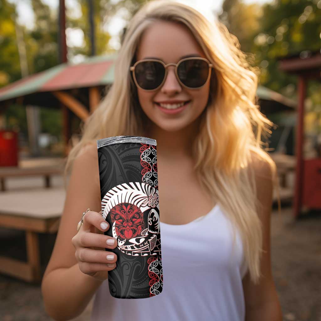 Aotearoa Toitu Te Tiriti Skinny Tumbler Honour The Treaty Maori Haka LT14 - Polynesian Pride