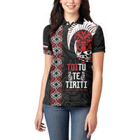 Aotearoa Toitu Te Tiriti Women Polo Shirt Honour The Treaty Maori Haka LT14 - Polynesian Pride