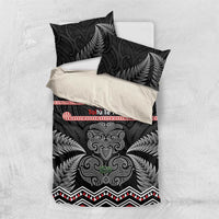 Aotearoa Toitu Te Tiriti Bedding Set Stand Together! Stand Stronger! - NZ Tiki LT14 US Twin 172cm x 218cm Black - Polynesian Pride