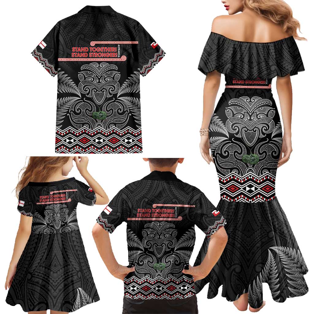 Aotearoa Toitu Te Tiriti Family Matching Mermaid Dress and Hawaiian Shirt Stand Together! Stand Stronger! - NZ Tiki LT14 - Polynesian Pride