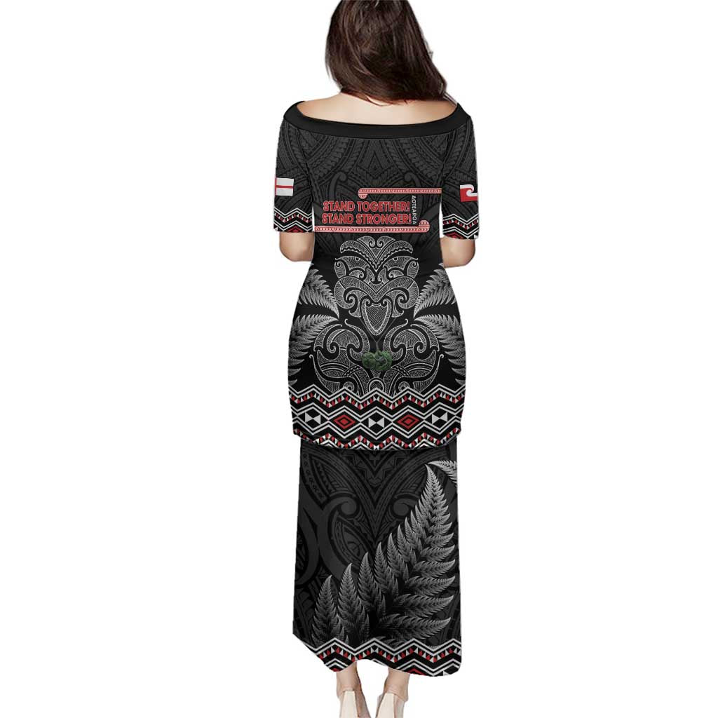 Aotearoa Toitu Te Tiriti Family Matching Puletasi and Hawaiian Shirt Stand Together! Stand Stronger! - NZ Tiki LT14 - Polynesian Pride
