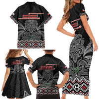 Aotearoa Toitu Te Tiriti Family Matching Short Sleeve Bodycon Dress and Hawaiian Shirt Stand Together! Stand Stronger! - NZ Tiki LT14 - Polynesian Pride