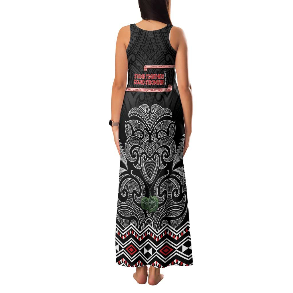Aotearoa Toitu Te Tiriti Family Matching Tank Maxi Dress and Hawaiian Shirt Stand Together! Stand Stronger! - NZ Tiki LT14 - Polynesian Pride