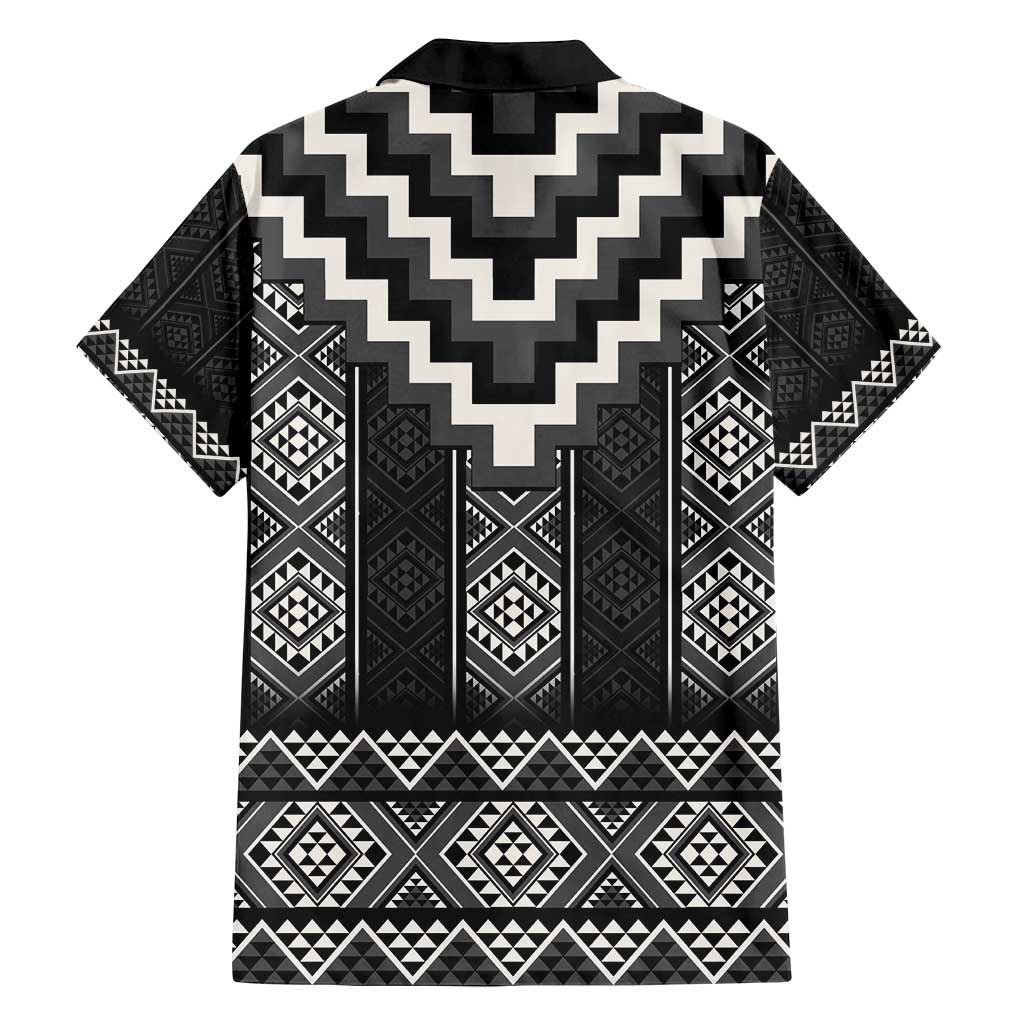 Black Taniko Aotearoa Family Matching Long Sleeve Bodycon Dress and Hawaiian Shirt Niho Taniwha Mix Poutama LT14 - Polynesian Pride