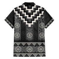 Black Taniko Aotearoa Family Matching Off The Shoulder Long Sleeve Dress and Hawaiian Shirt Niho Taniwha Mix Poutama LT14 - Polynesian Pride