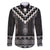 Black Taniko Aotearoa Family Matching Off The Shoulder Long Sleeve Dress and Hawaiian Shirt Niho Taniwha Mix Poutama LT14