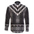 Black Taniko Aotearoa Family Matching Off The Shoulder Long Sleeve Dress and Hawaiian Shirt Niho Taniwha Mix Poutama LT14