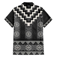 Black Taniko Aotearoa Family Matching Off Shoulder Maxi Dress and Hawaiian Shirt Niho Taniwha Mix Poutama LT14