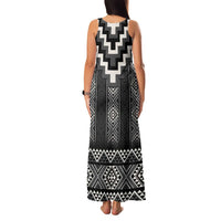 Black Taniko Aotearoa Family Matching Tank Maxi Dress and Hawaiian Shirt Niho Taniwha Mix Poutama LT14 - Polynesian Pride