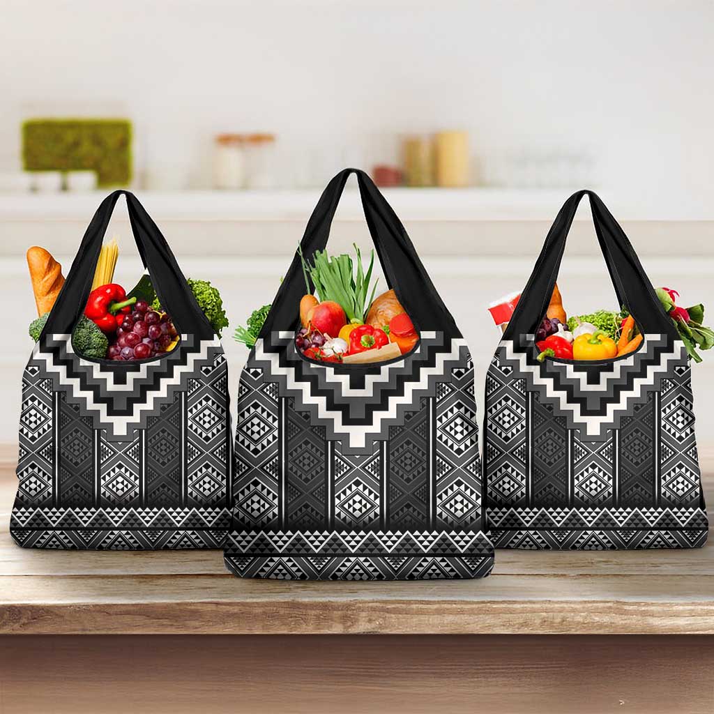 Black Taniko Aotearoa Grocery Bag Niho Taniwha Mix Poutama