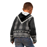 Black Taniko Aotearoa Kid Hoodie Niho Taniwha Mix Poutama LT14