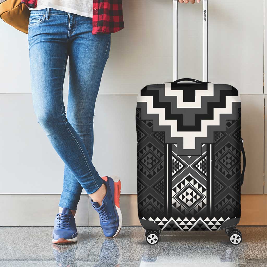 Black Taniko Aotearoa Luggage Cover Niho Taniwha Mix Poutama LT14