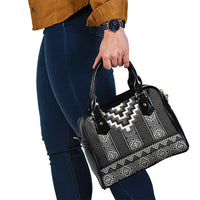 Black Taniko Aotearoa Shoulder Handbag Niho Taniwha Mix Poutama LT14