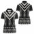Black Taniko Aotearoa Women Polo Shirt Niho Taniwha Mix Poutama LT14