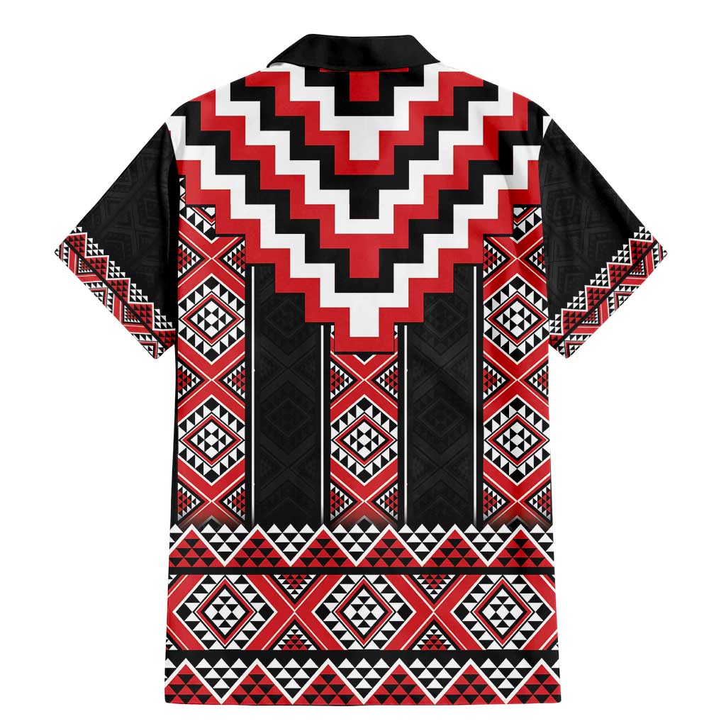 Red Taniko Aotearoa Family Matching Mermaid Dress and Hawaiian Shirt Niho Taniwha Mix Poutama LT14 - Polynesian Pride