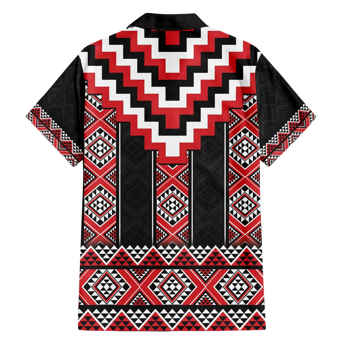 Red Taniko Aotearoa Family Matching Off The Shoulder Long Sleeve Dress and Hawaiian Shirt Niho Taniwha Mix Poutama LT14 - Polynesian Pride