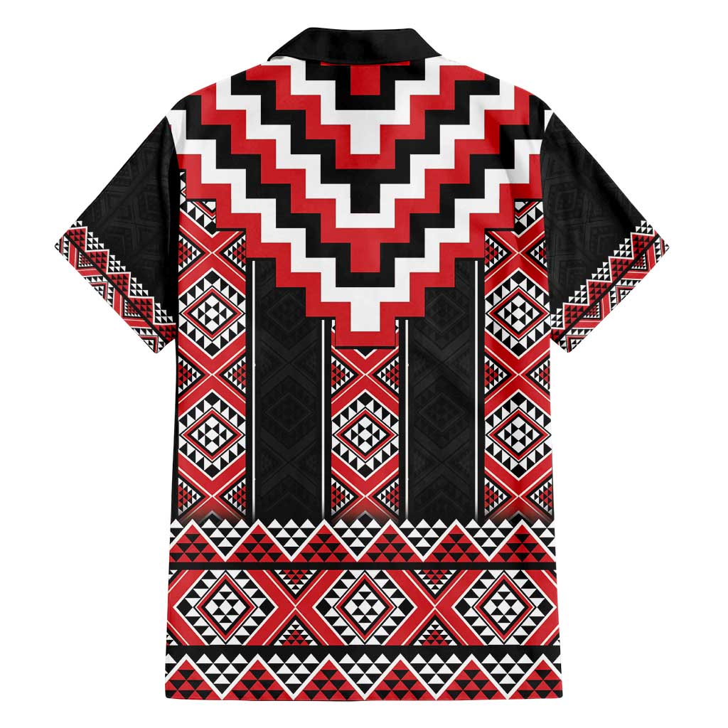 Red Taniko Aotearoa Family Matching Tank Maxi Dress and Hawaiian Shirt Niho Taniwha Mix Poutama LT14 - Polynesian Pride