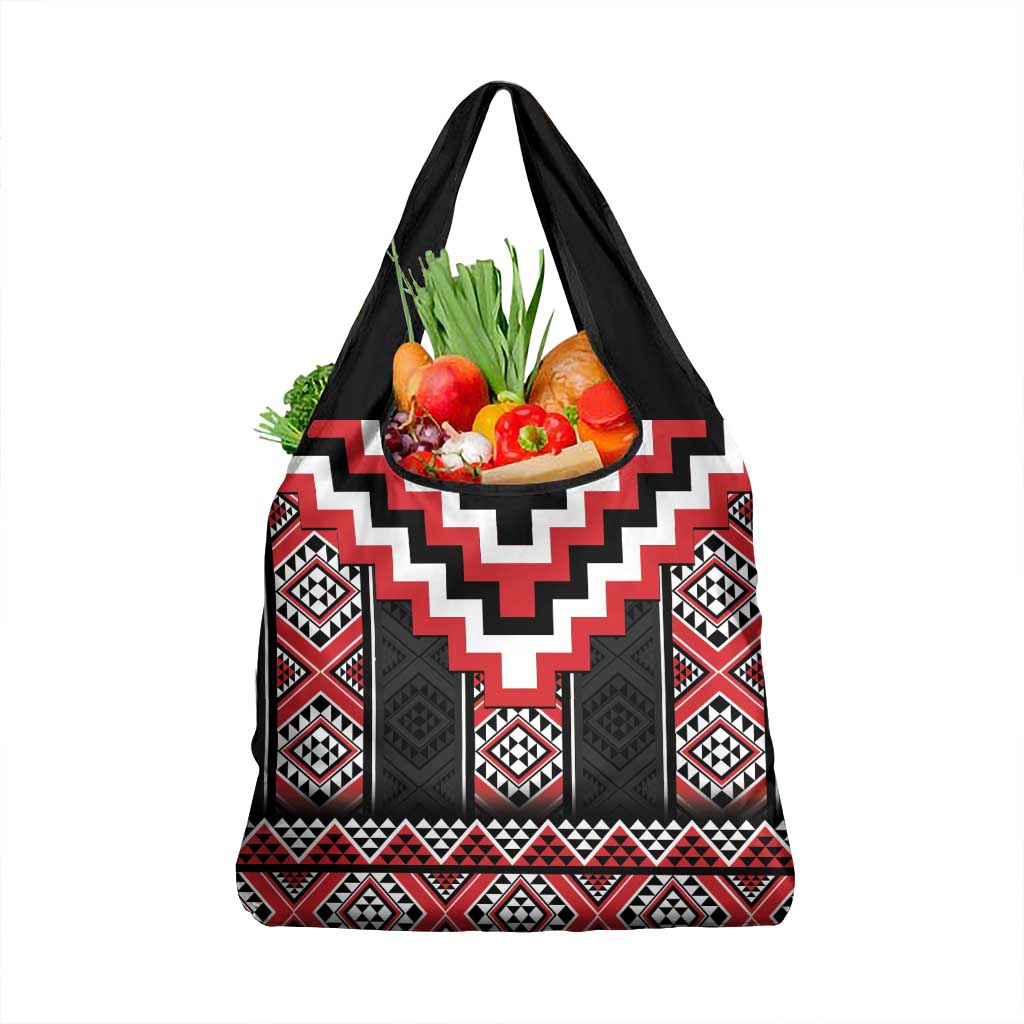 Red Taniko Aotearoa Grocery Bag Niho Taniwha Mix Poutama LT14 1-pack One Size Red - Polynesian Pride