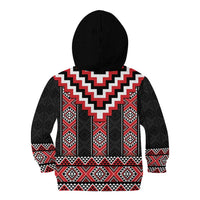 Red Taniko Aotearoa Kid Hoodie Niho Taniwha Mix Poutama LT14