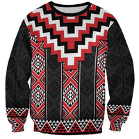 Red Taniko Aotearoa Sweatshirt Niho Taniwha Mix Poutama LT14