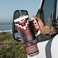 Red Taniko Aotearoa Tumbler With Handle Niho Taniwha Mix Poutama LT14