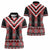 Red Taniko Aotearoa Women Polo Shirt Niho Taniwha Mix Poutama LT14