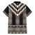 Brown Taniko Aotearoa Family Matching Off The Shoulder Long Sleeve Dress and Hawaiian Shirt Niho Taniwha Mix Poutama LT14