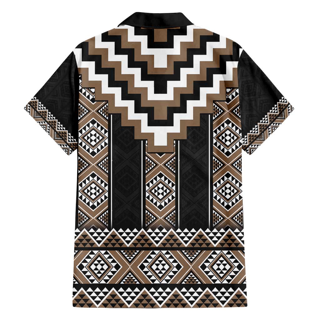 Brown Taniko Aotearoa Family Matching Tank Maxi Dress and Hawaiian Shirt Niho Taniwha Mix Poutama LT14 - Polynesian Pride