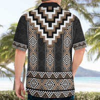 Brown Taniko Aotearoa Hawaiian Shirt Niho Taniwha Mix Poutama LT14