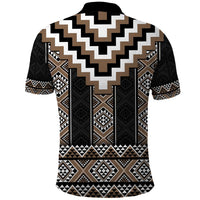 Brown Taniko Aotearoa Polo Shirt Niho Taniwha Mix Poutama LT14