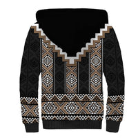 Brown Taniko Aotearoa Sherpa Hoodie Niho Taniwha Mix Poutama LT14