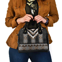 Brown Taniko Aotearoa Shoulder Handbag Niho Taniwha Mix Poutama LT14