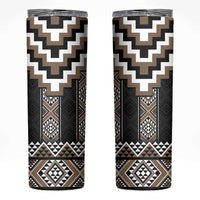 Brown Taniko Aotearoa Skinny Tumbler Niho Taniwha Mix Poutama LT14