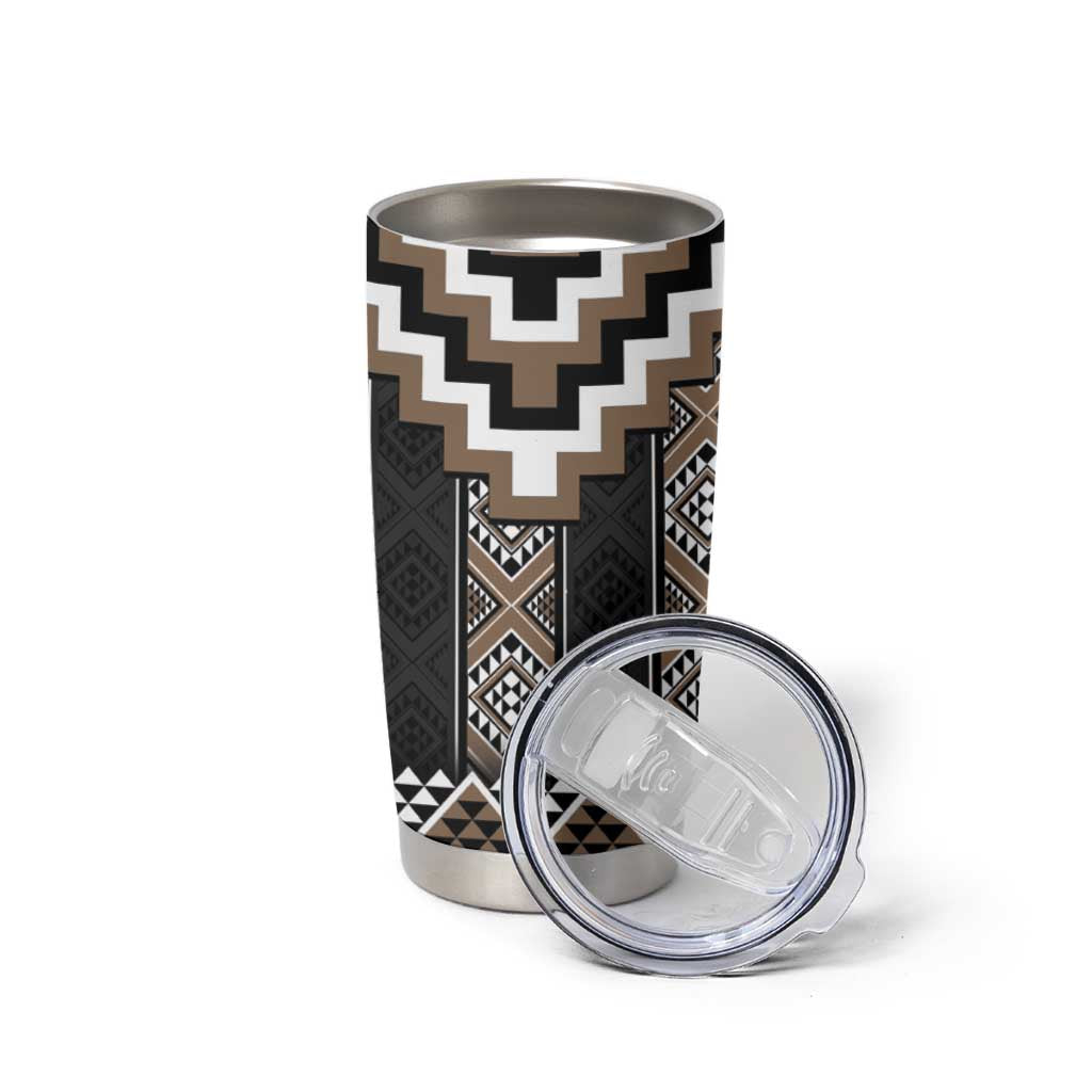 Brown Taniko Aotearoa Tumbler Cup Niho Taniwha Mix Poutama LT14