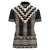 Brown Taniko Aotearoa Women Polo Shirt Niho Taniwha Mix Poutama LT14